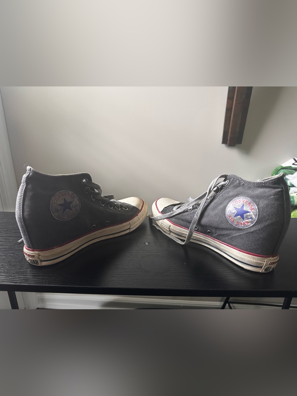 Converse Chuck Taylor All Star Hidden Wedge High Tops - Grey (Size 9.5) - Picture 3 of 4